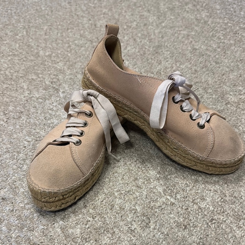 Manebi Blush Suede Espadrilles Sneaker